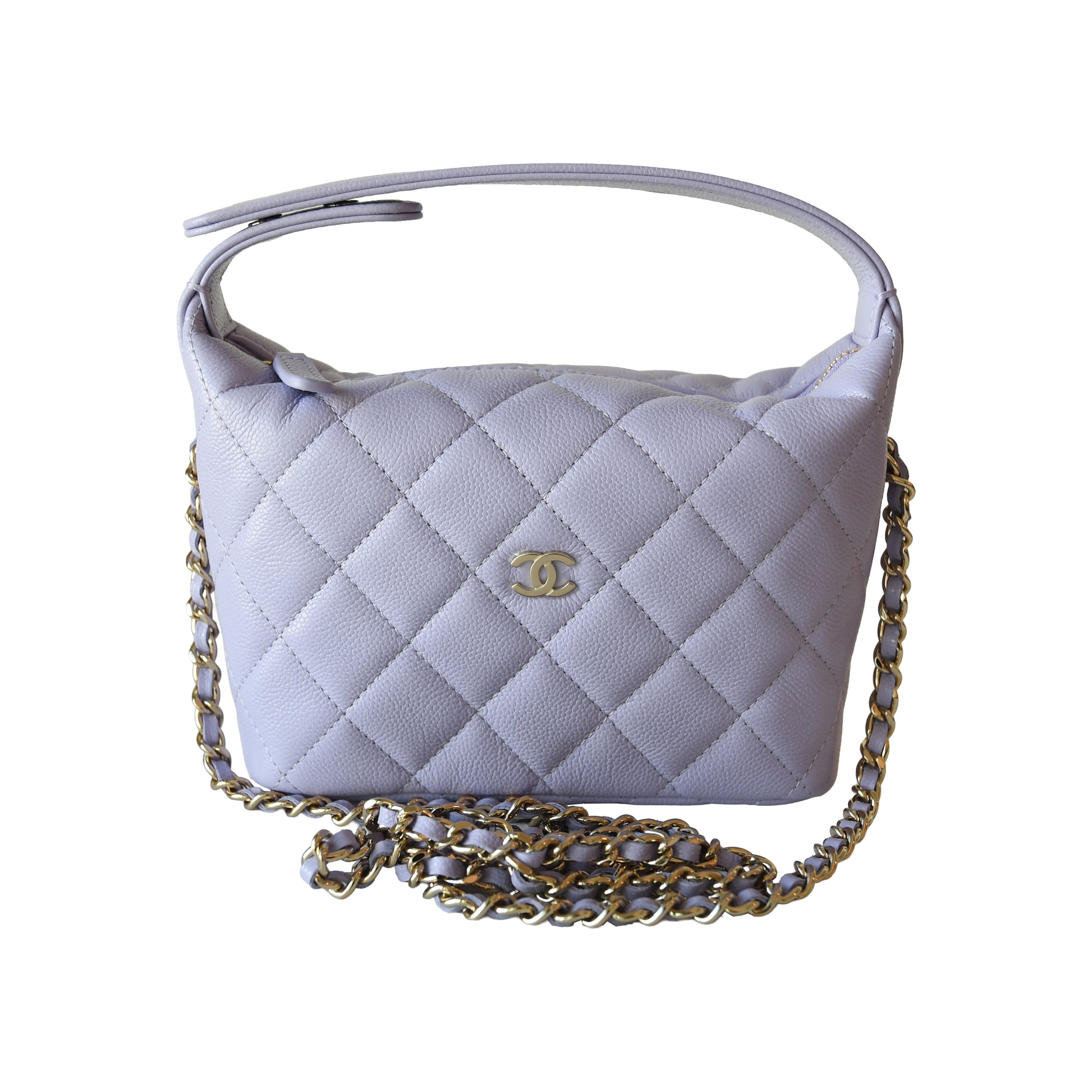 Chanel Caviar Quilted Hobo Bags Light Purple-NOBLEMARS