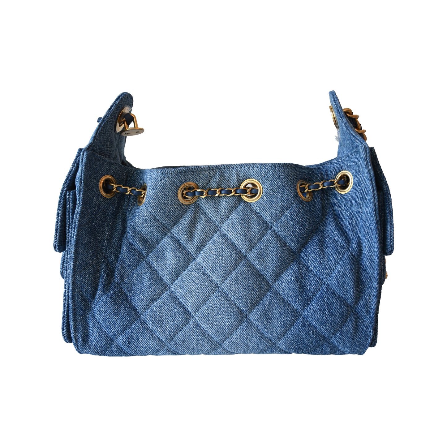 Chanel Quilted Mini Denim 25 Hobo Bag Blue-NOBLEMARS