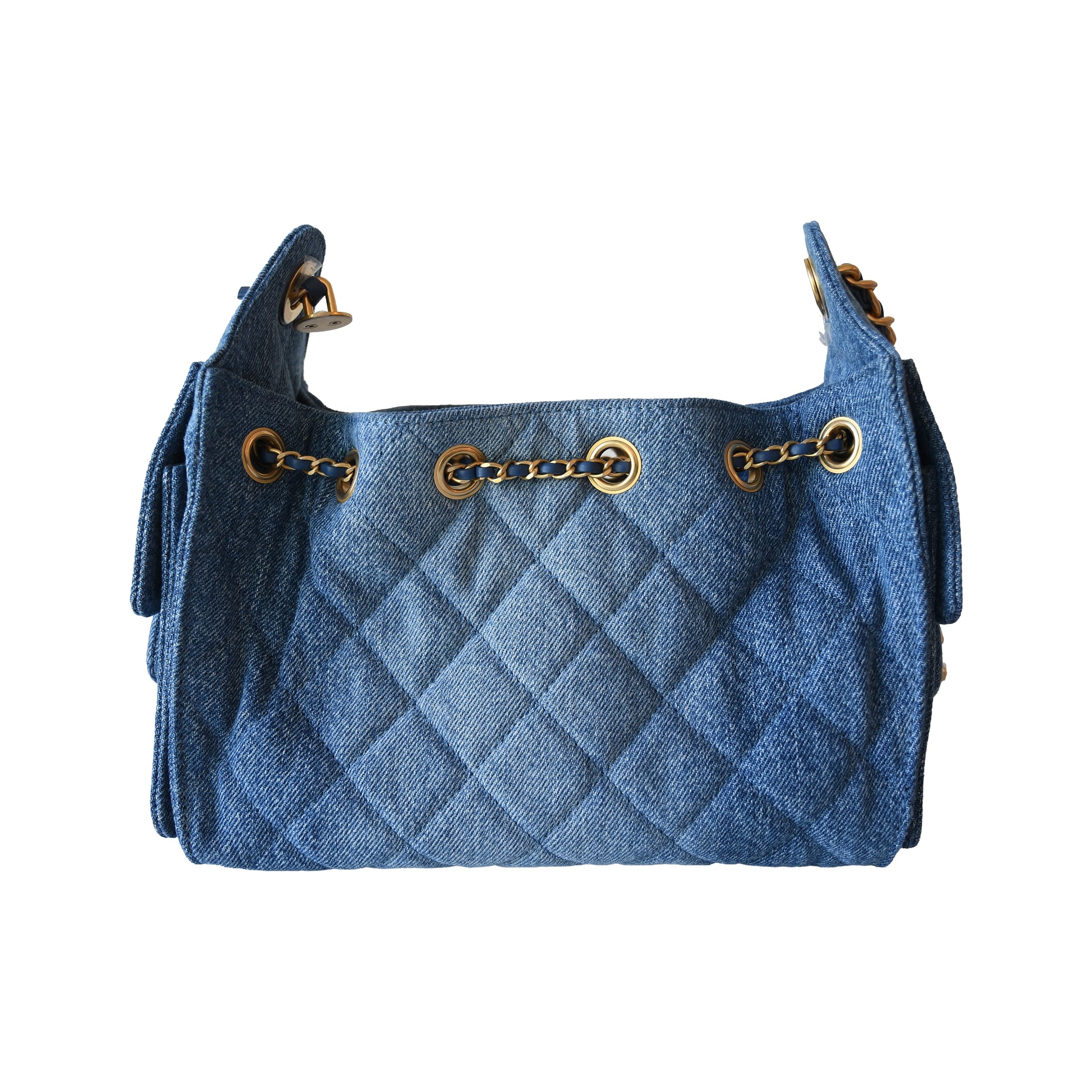 Chanel Quilted Mini Denim 25 Hobo Bag Blue-NOBLEMARS