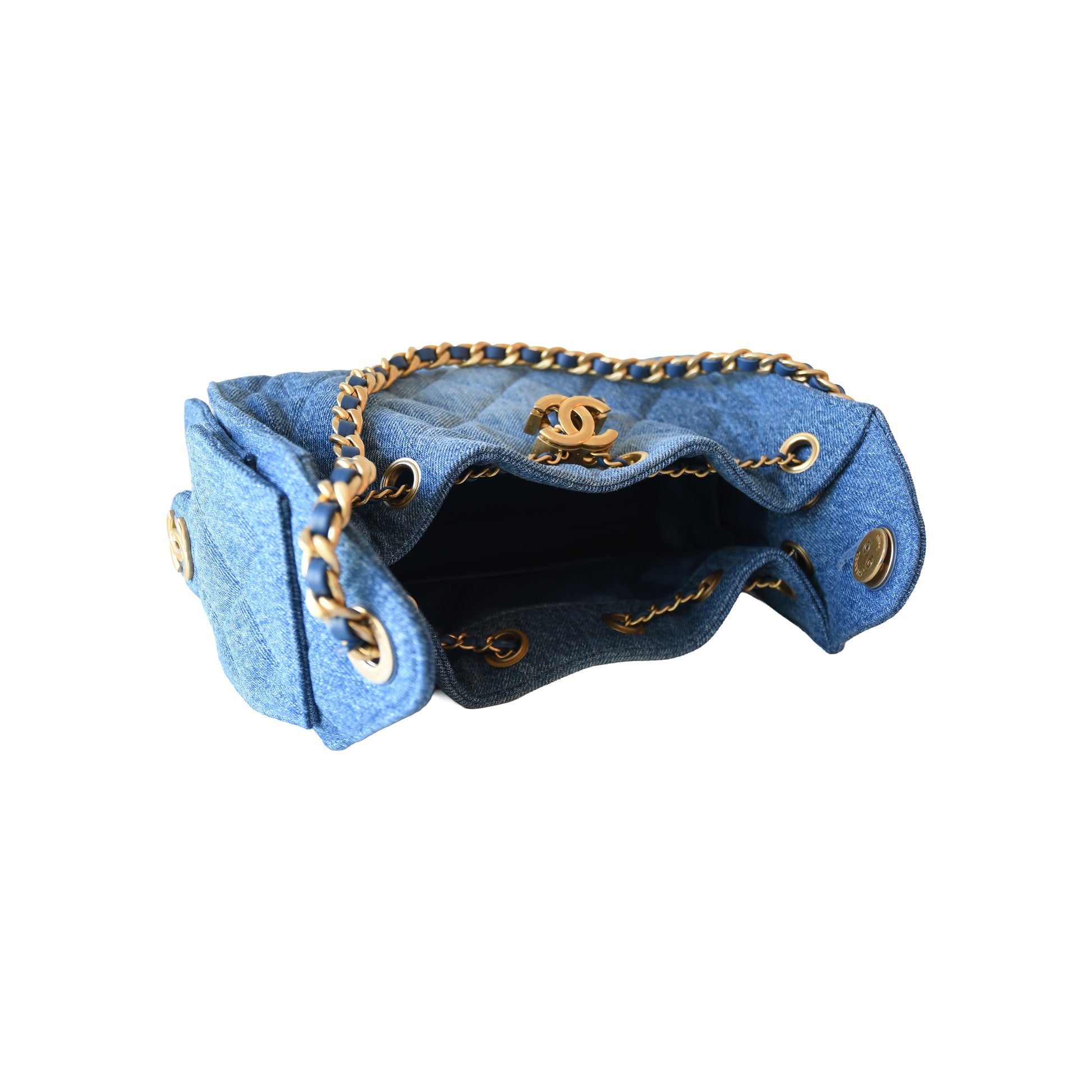 Chanel Quilted Mini Denim 25 Hobo Bag Blue-NOBLEMARS