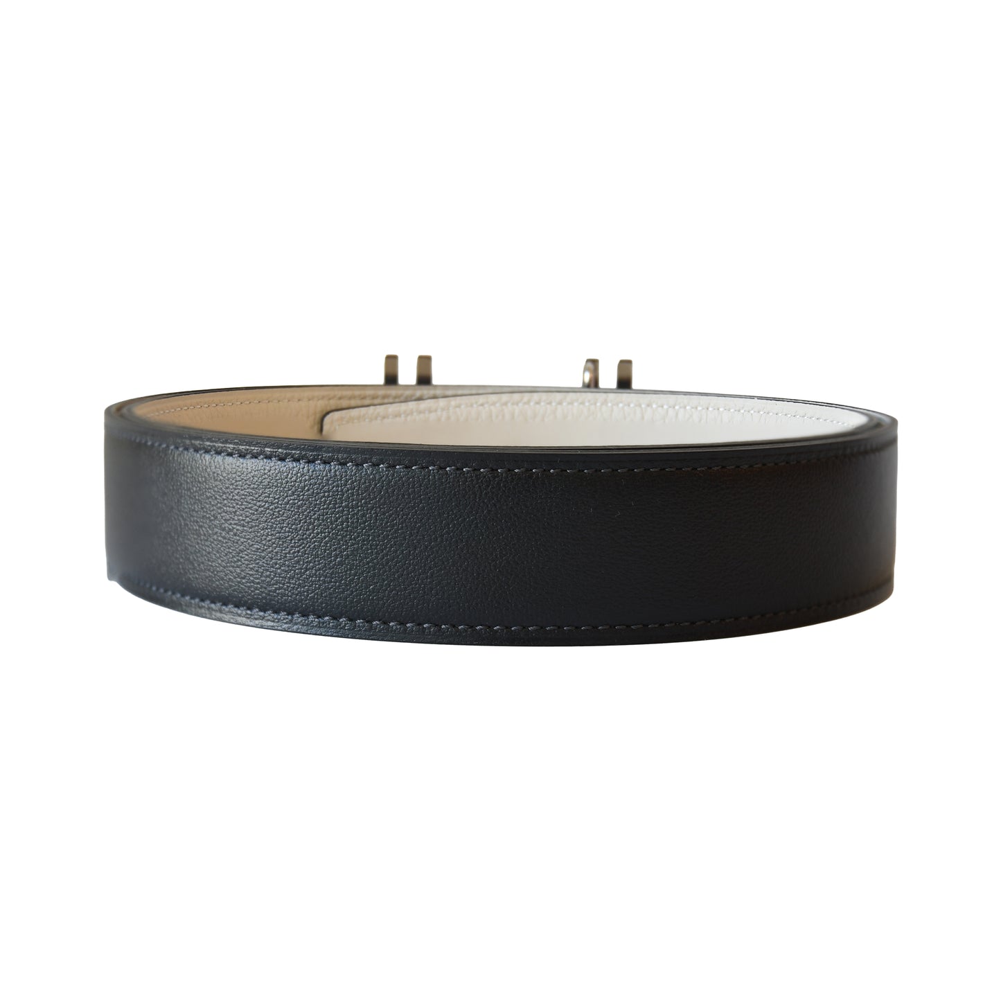 Hermes H AU Carre Reversible Belt Noir Blanc-NOBLEMARS