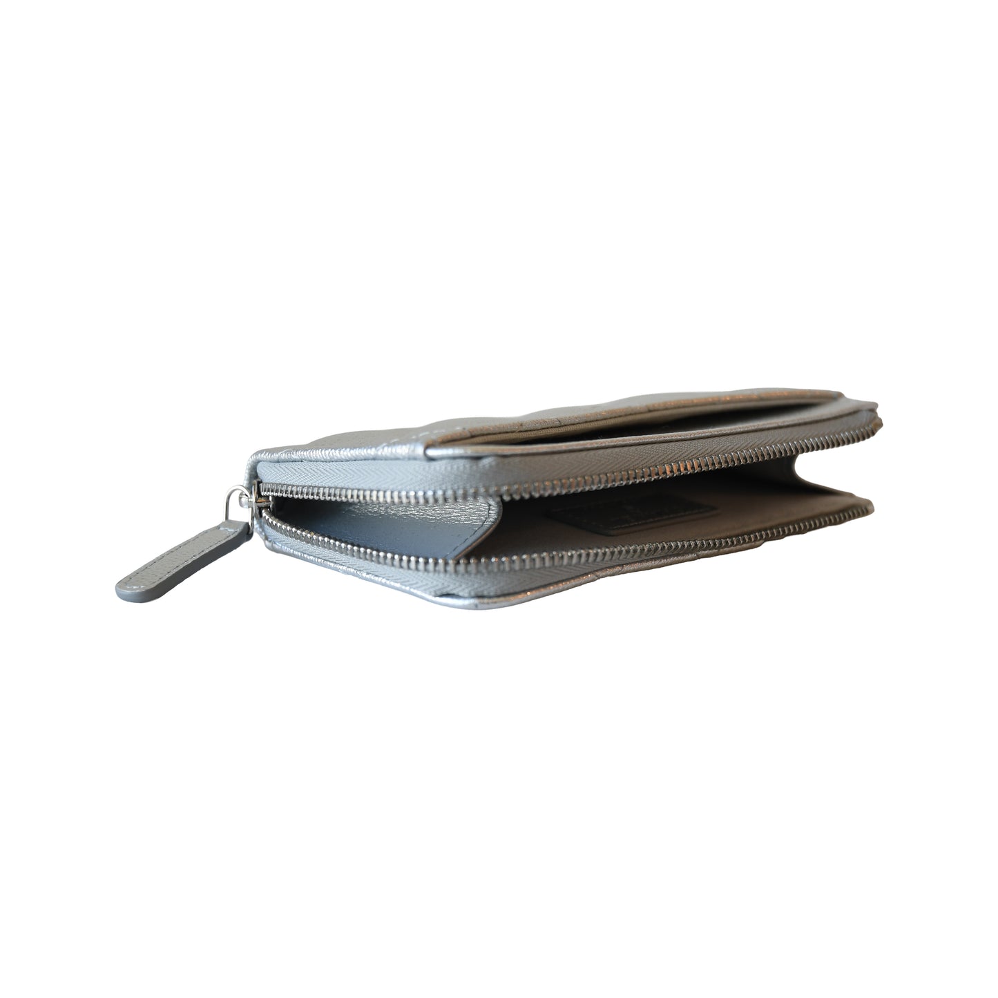 Chanel Classic L-Zip Card Holder Metallic Silver-NOBLEMARS