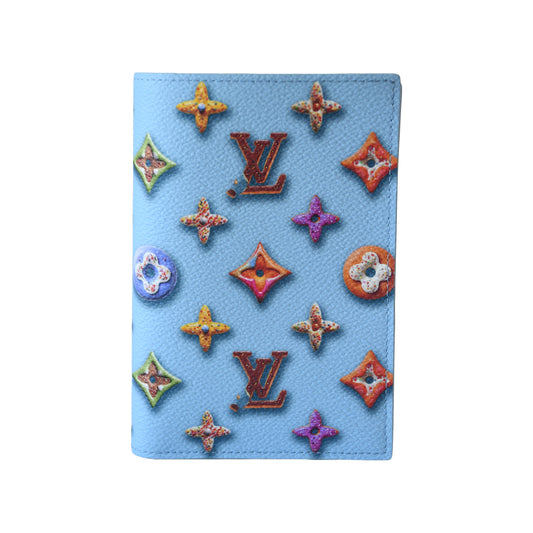 Louis Vuitton Monogram Donuts Passport Cover Blue——NOBLEMARS
