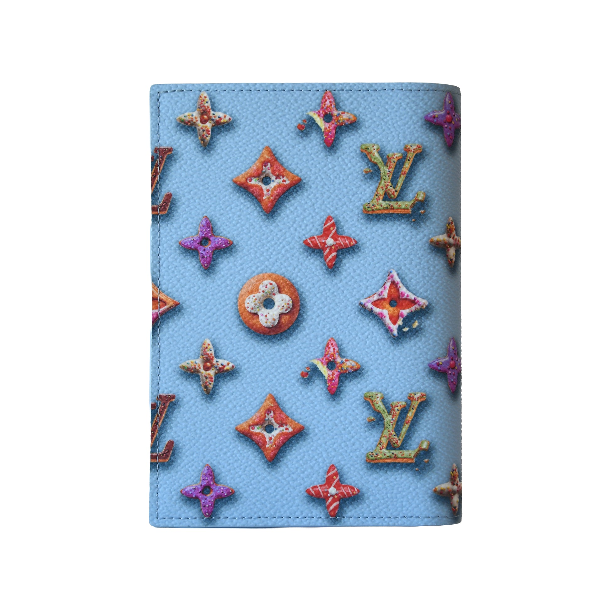 Louis Vuitton Monogram Donuts Passport Cover Blue-NOBLEMARS