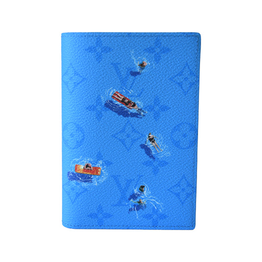 Louis Vuitton Monogram Swimming Pool Passport Cover Blue——NOBLEMARS
