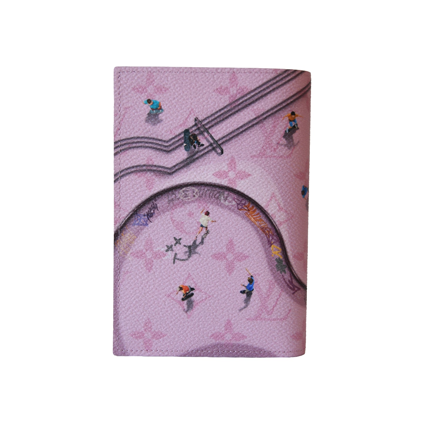 Louis Vuitton Monogram Skate Park Passport Cover Pink-NOBLEMARS