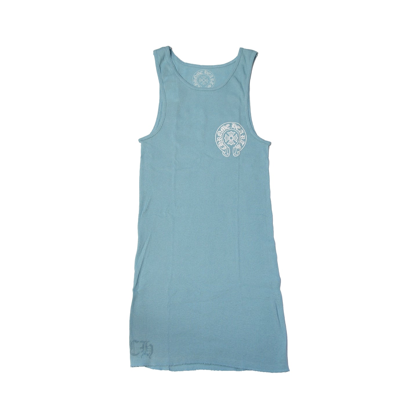 Chrome Hearts Horseshoe Rib Tank Top Baby Blue-NOBLEMARS