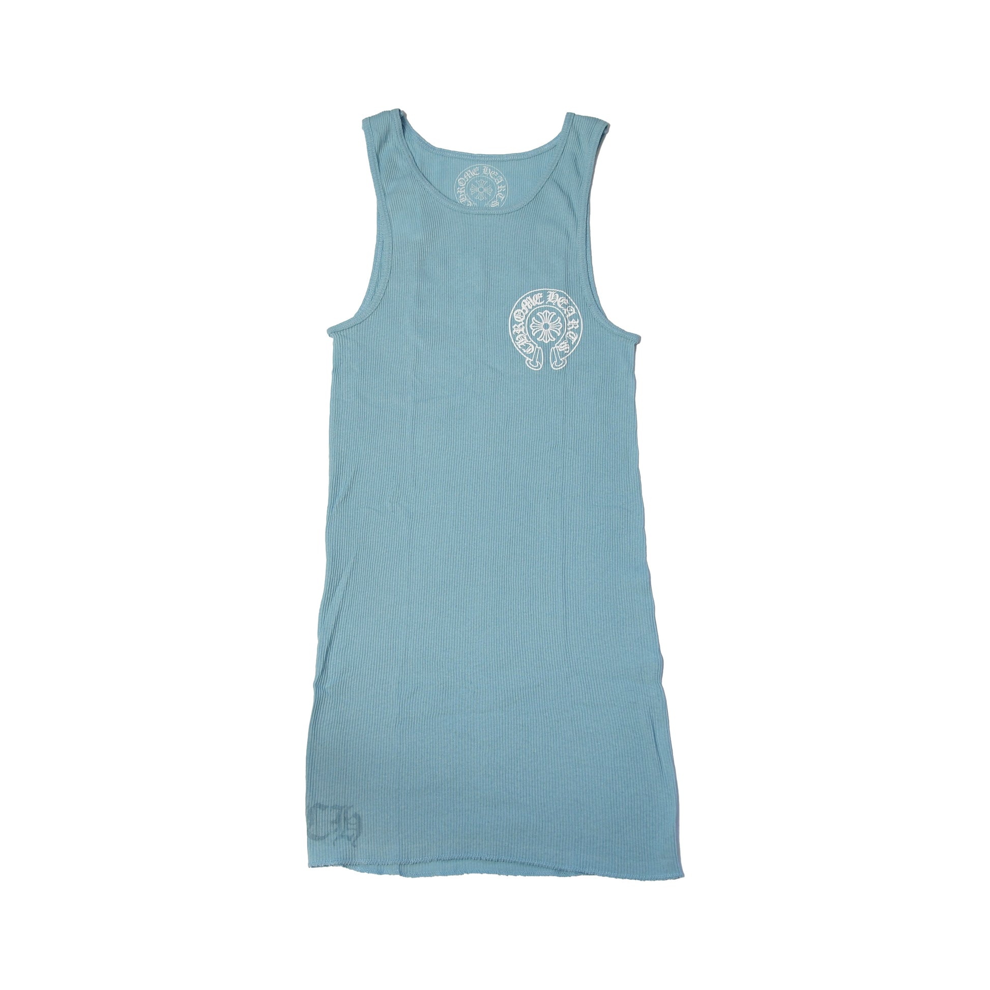 Chrome Hearts Horseshoe Rib Tank Top Baby Blue-NOBLEMARS