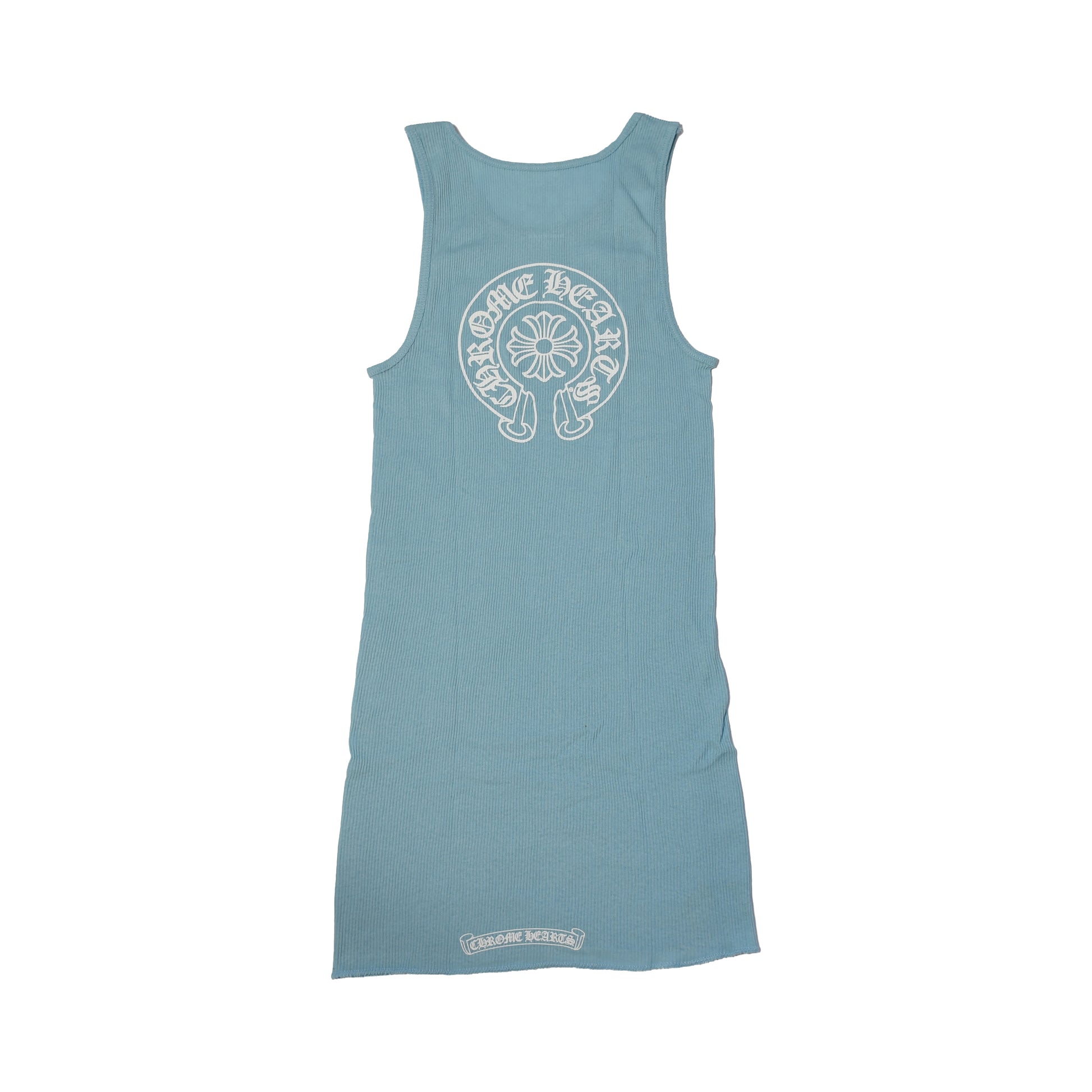 Chrome Hearts Horseshoe Rib Tank Top Baby Blue-NOBLEMARS