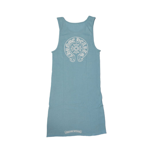 Chrome Hearts Horseshoe Rib Tank Top Baby Blue-NOBLEMARS