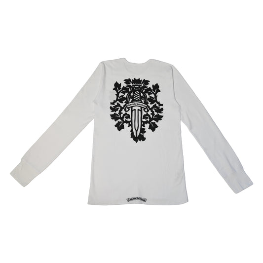 Chrome Hearts Vine Dagger Pocket Thermal L/S Shirt White-NOBLEMARS