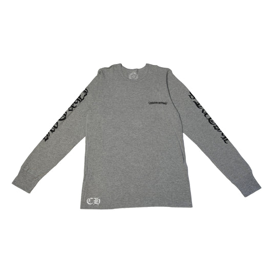 Chrome Hearts Scroll Logo Thermal L/S T-Shirts Grey-NOBLEMARS