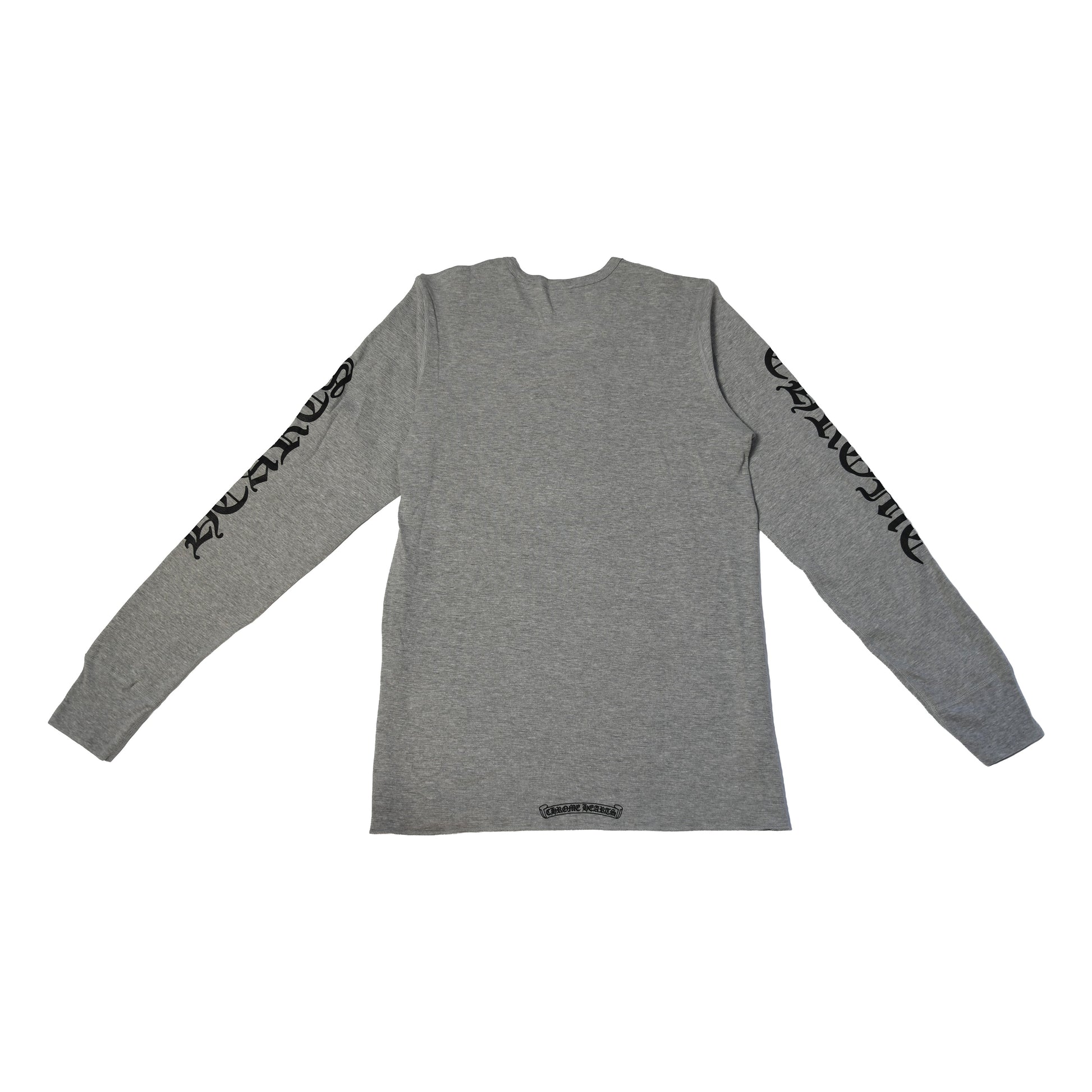 Chrome Hearts Scroll Logo Thermal L/S T-Shirts Grey-NOBLEMARS