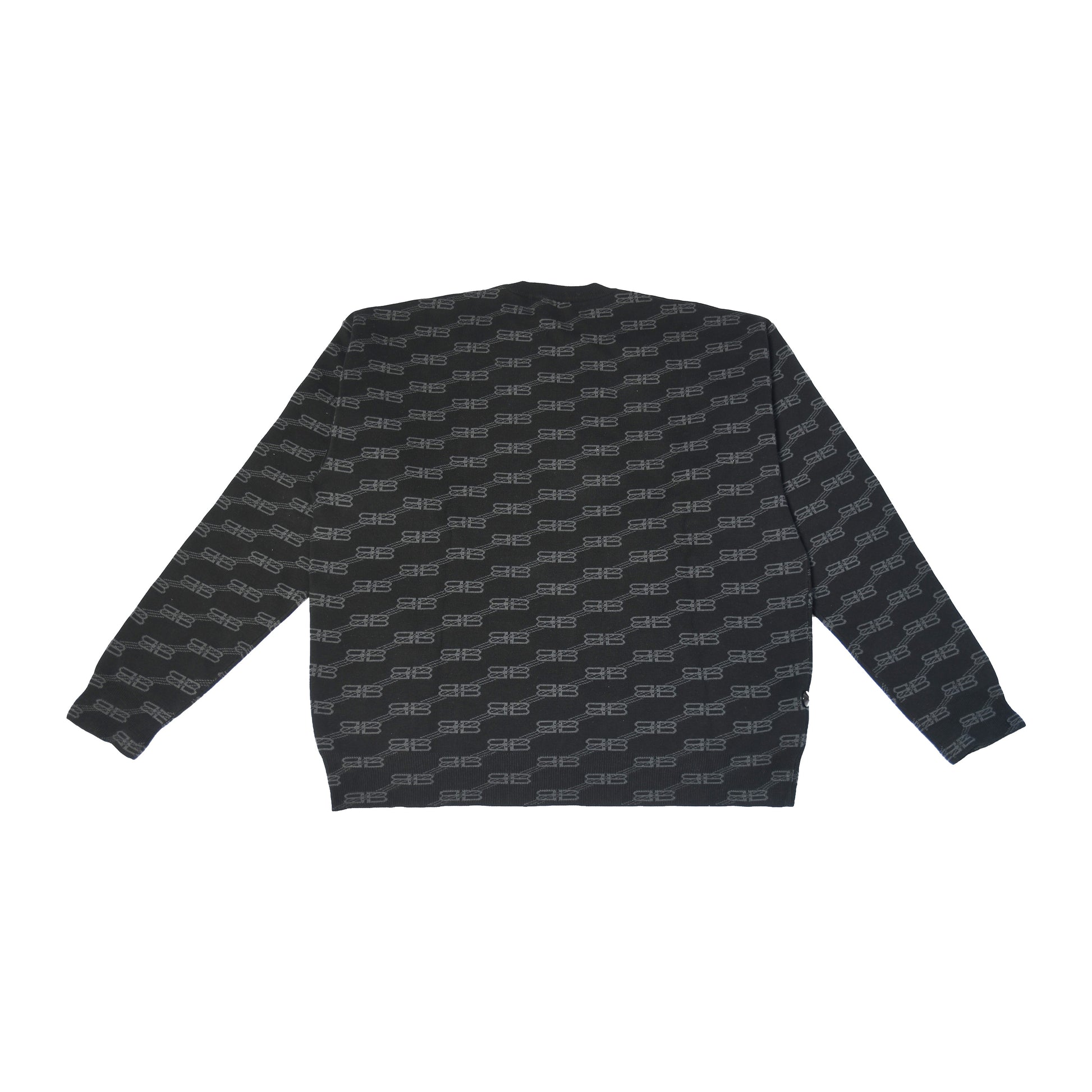 Balenciaga BB Monogram Wool Knit Sweater Grey Black-NOBLEMARS