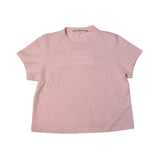 Alexander Wang Shrunken Logo T-Shirts Pink-NOBLEMARS