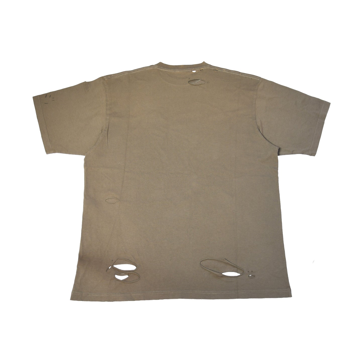 Balenciaga Oversized Distressed Logo-Print Cotton Jersey T-Shirts Brown-NOBLEMARS