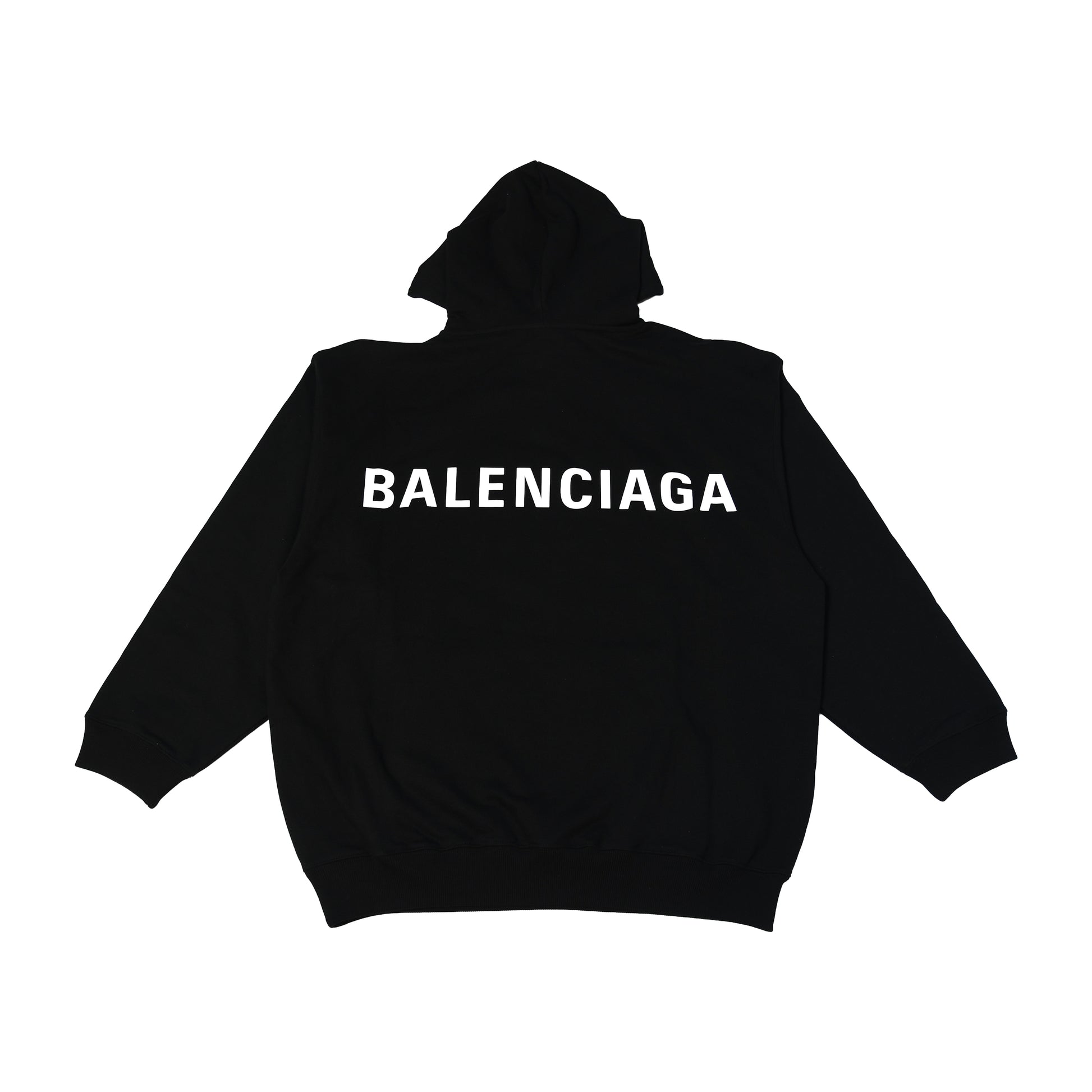 Balenciaga Back Logo Hoodie Black-NOBLEMARS