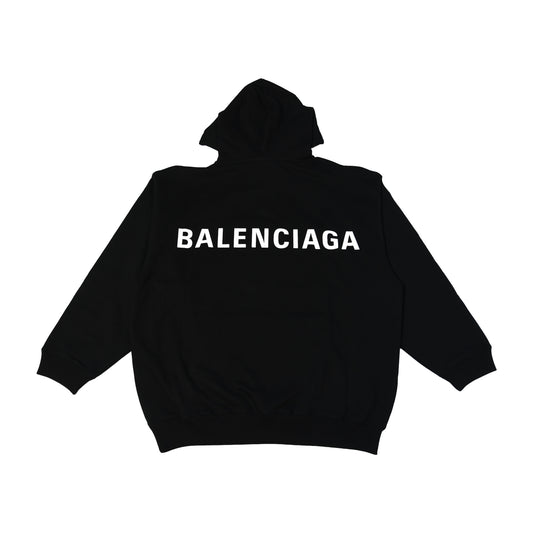 Balenciaga Back Logo Hoodie Black-NOBLEMARS