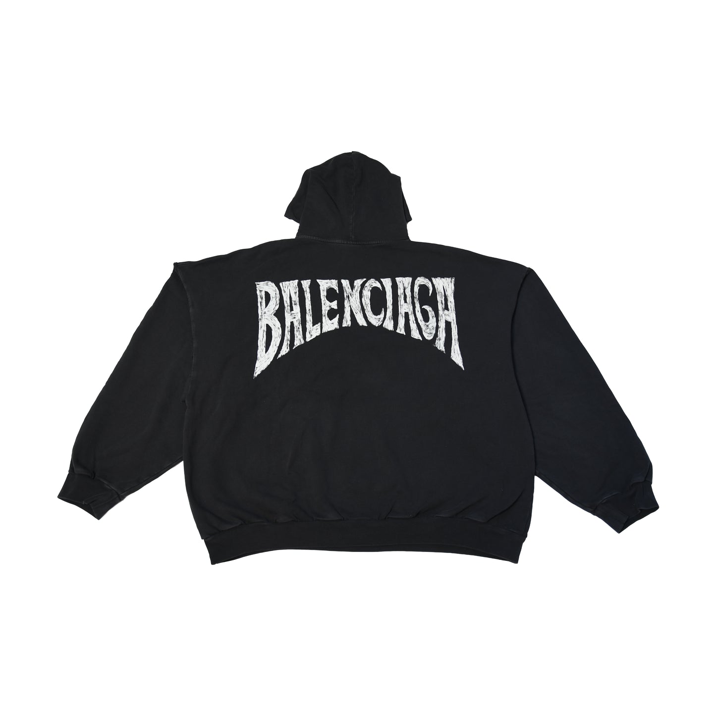 Balenciaga Paris Tropical Round Oversized Hoodie Black-NOBLEMARS