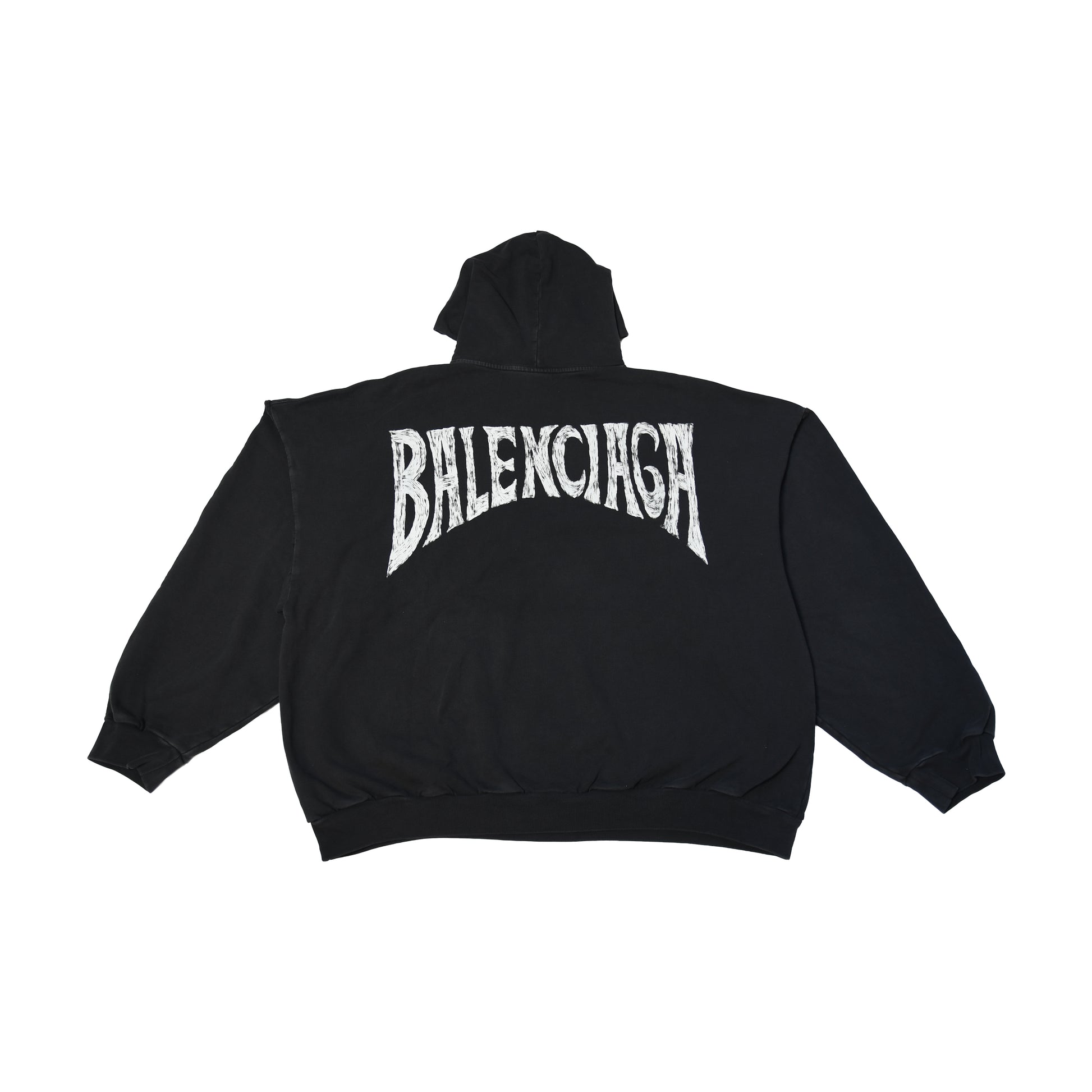 Balenciaga Paris Tropical Round Oversized Hoodie Black-NOBLEMARS