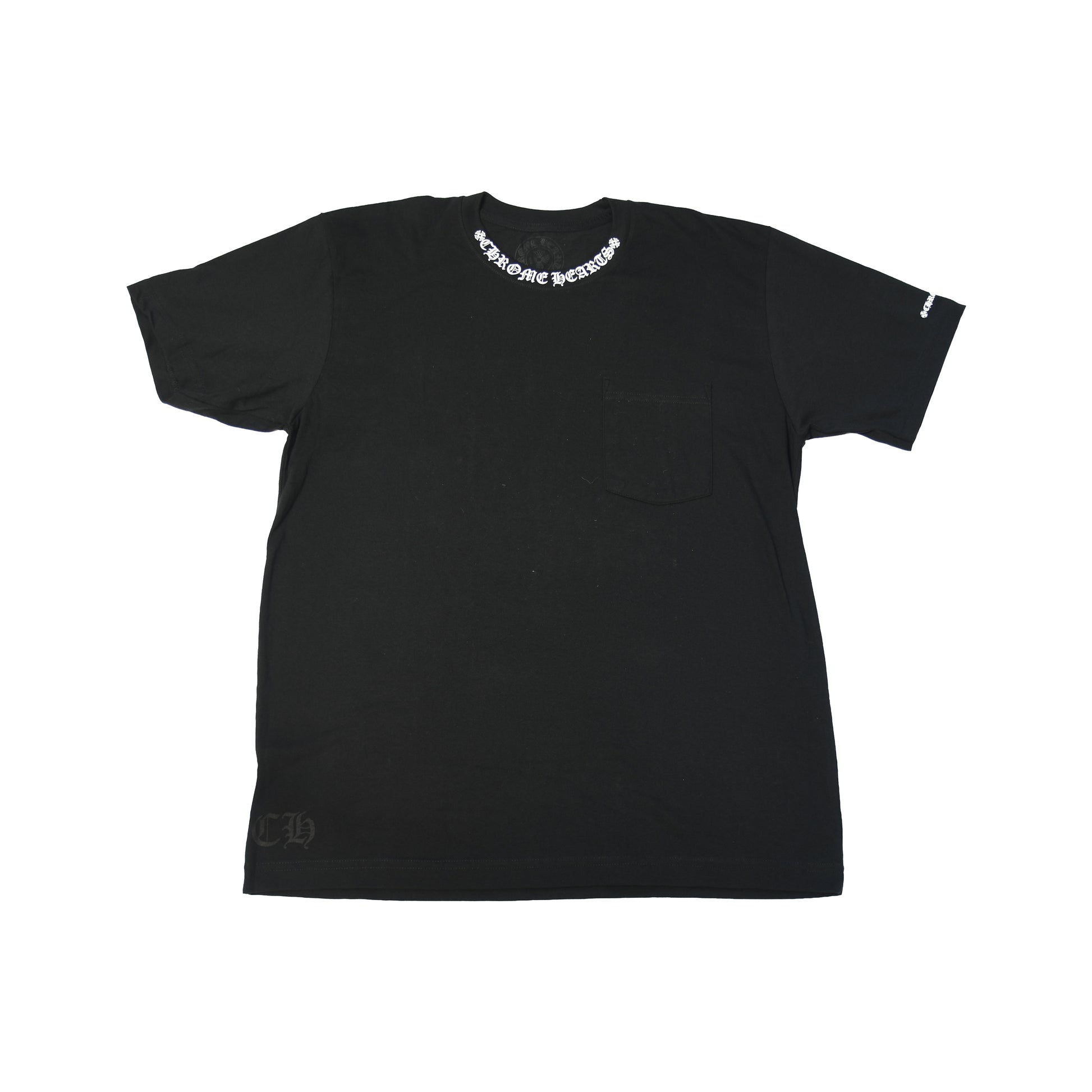 Chrome Hearts Neck Logo T-Shirts Black-NOBLEMARS