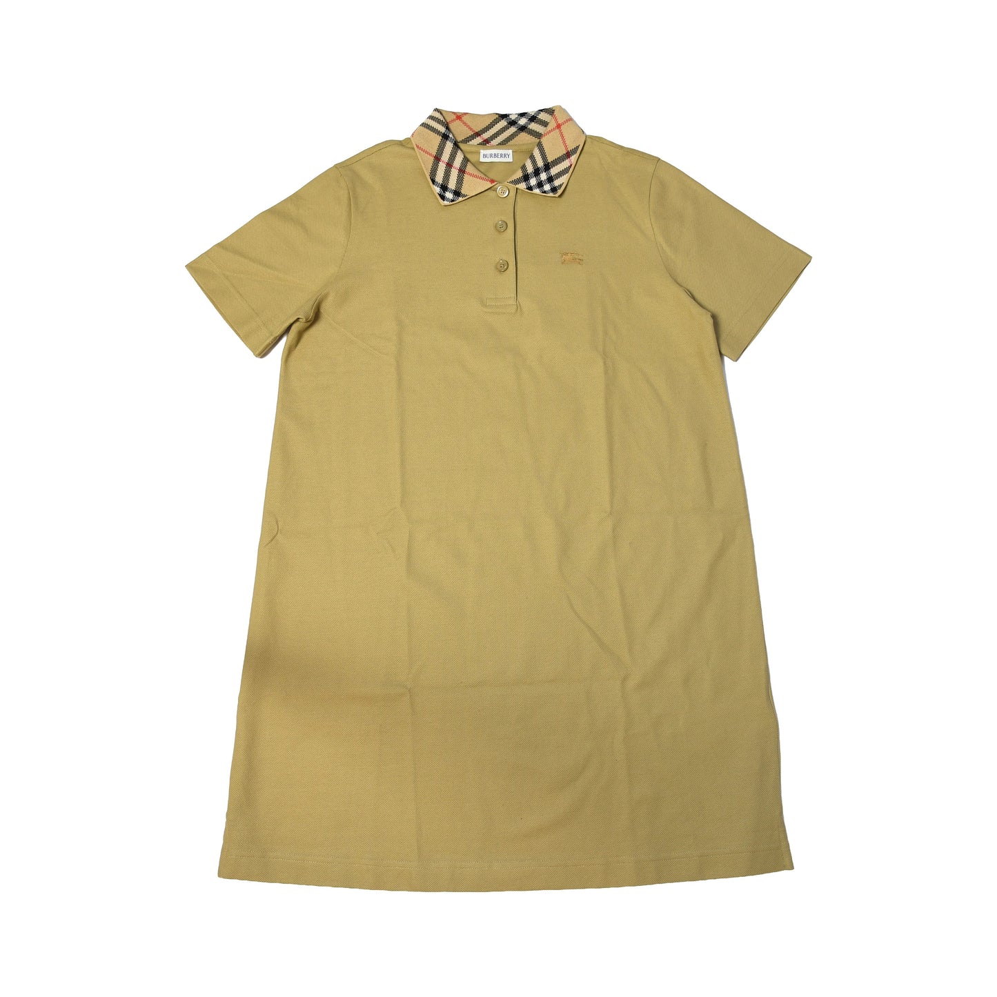 Burberry Check Collar Cotton Polo Shirts Dress Beige-NOBLEMARS
