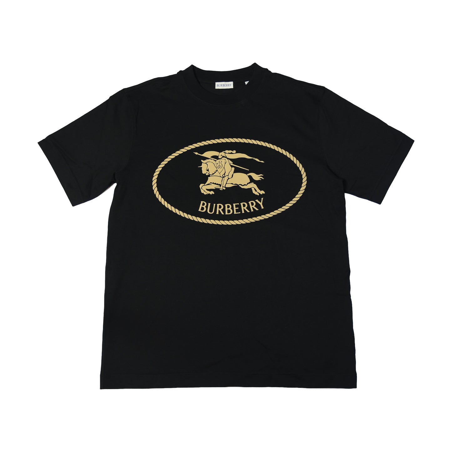 Burberry Knight Stamp Cotton T-Shirts Black-NOBLEMARS