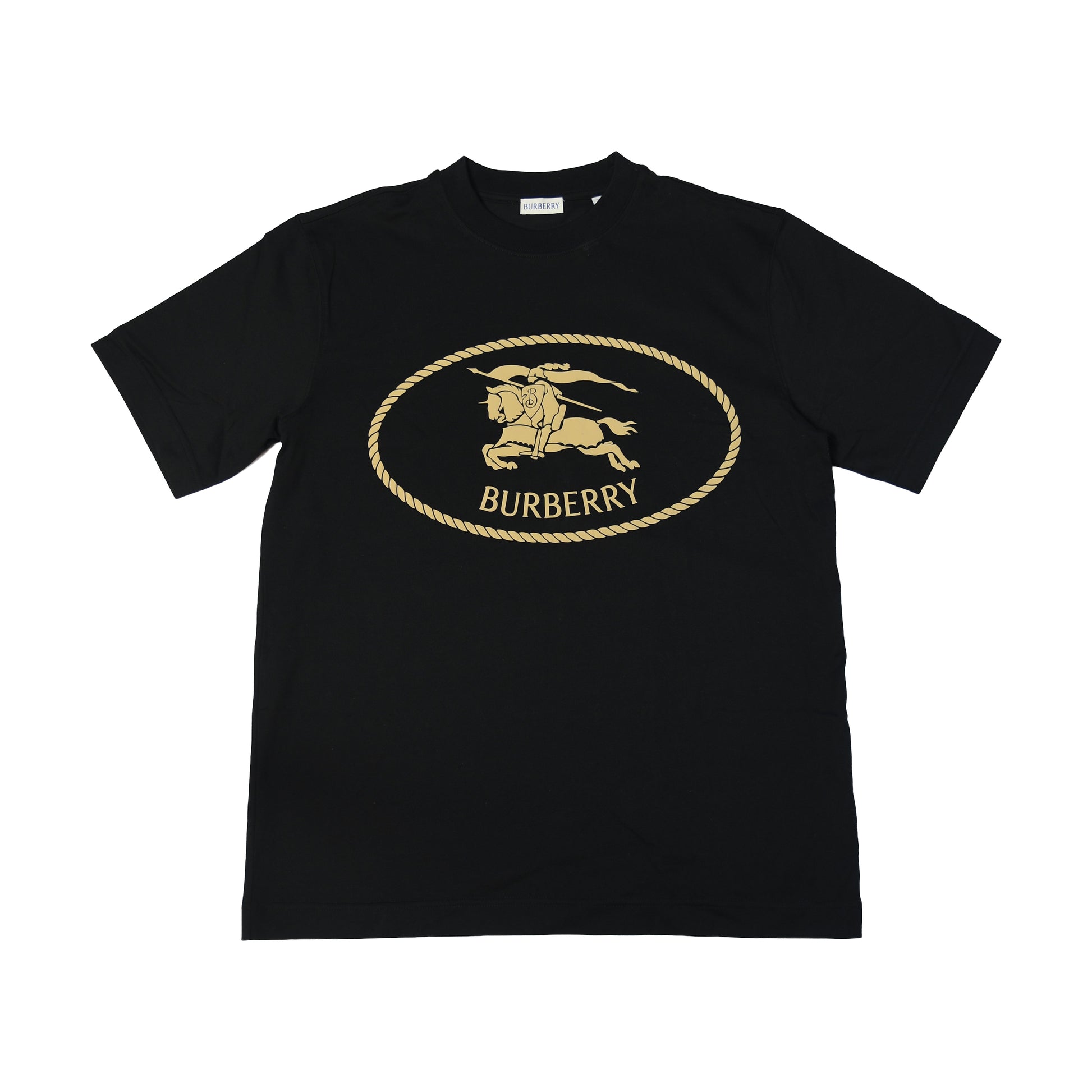 Burberry Knight Stamp Cotton T-Shirts Black-NOBLEMARS
