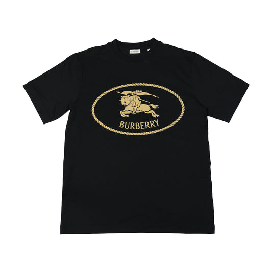 Burberry Knight Stamp Cotton T-Shirts Black-NOBLEMARS