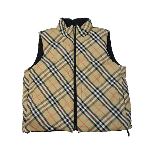 Burberry Reversible Check Puffer Gilet Beige-NOBLEMARS