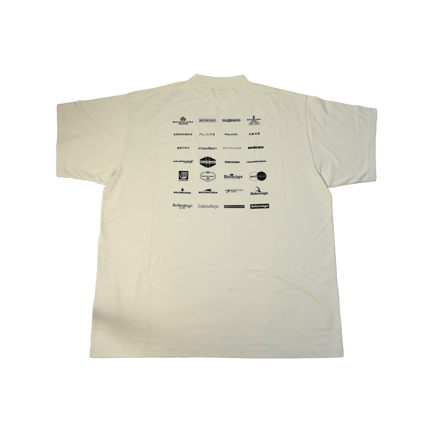 Balenciaga Archives Logo Oversized T-Shirts Light Beige-NOBLEMARS