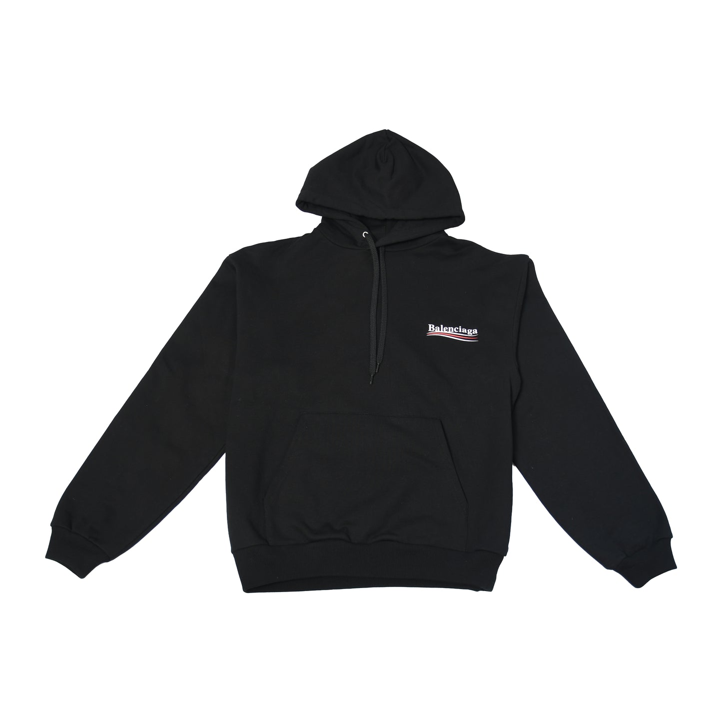 Balenciaga Political Campaign Logo Hoodie Black-NOBLEMARS