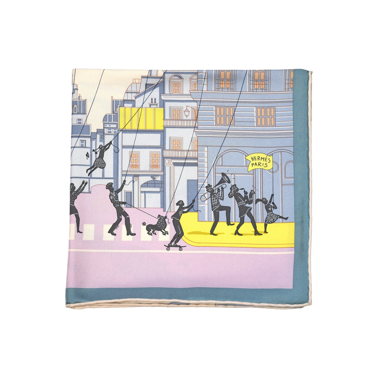 Hermes Parade Silk Square Scarf 90 Balloons Robot Multicolor-NOBLEMARS