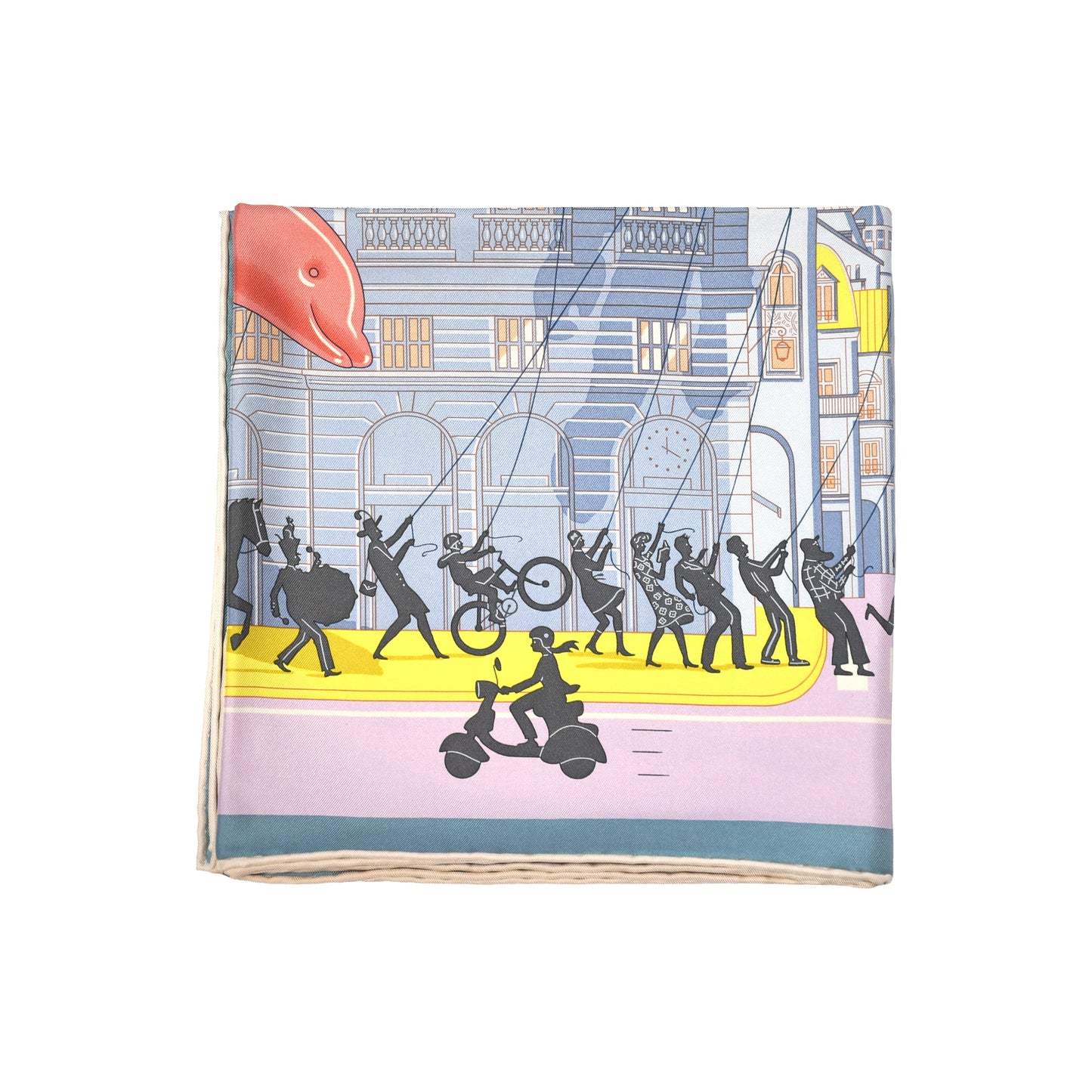 Hermes Parade Silk Square Scarf 90 Balloons Robot Multicolor-NOBLEMARS
