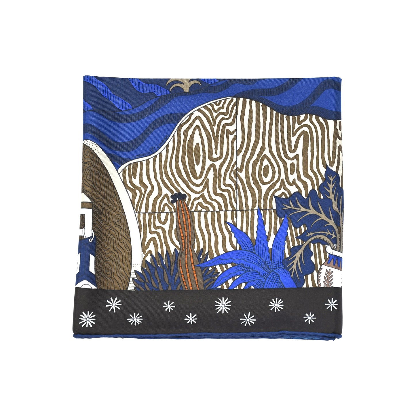 Hermes Le Premier Chant Silk Square Scarf Blue-NOBLEMARS
