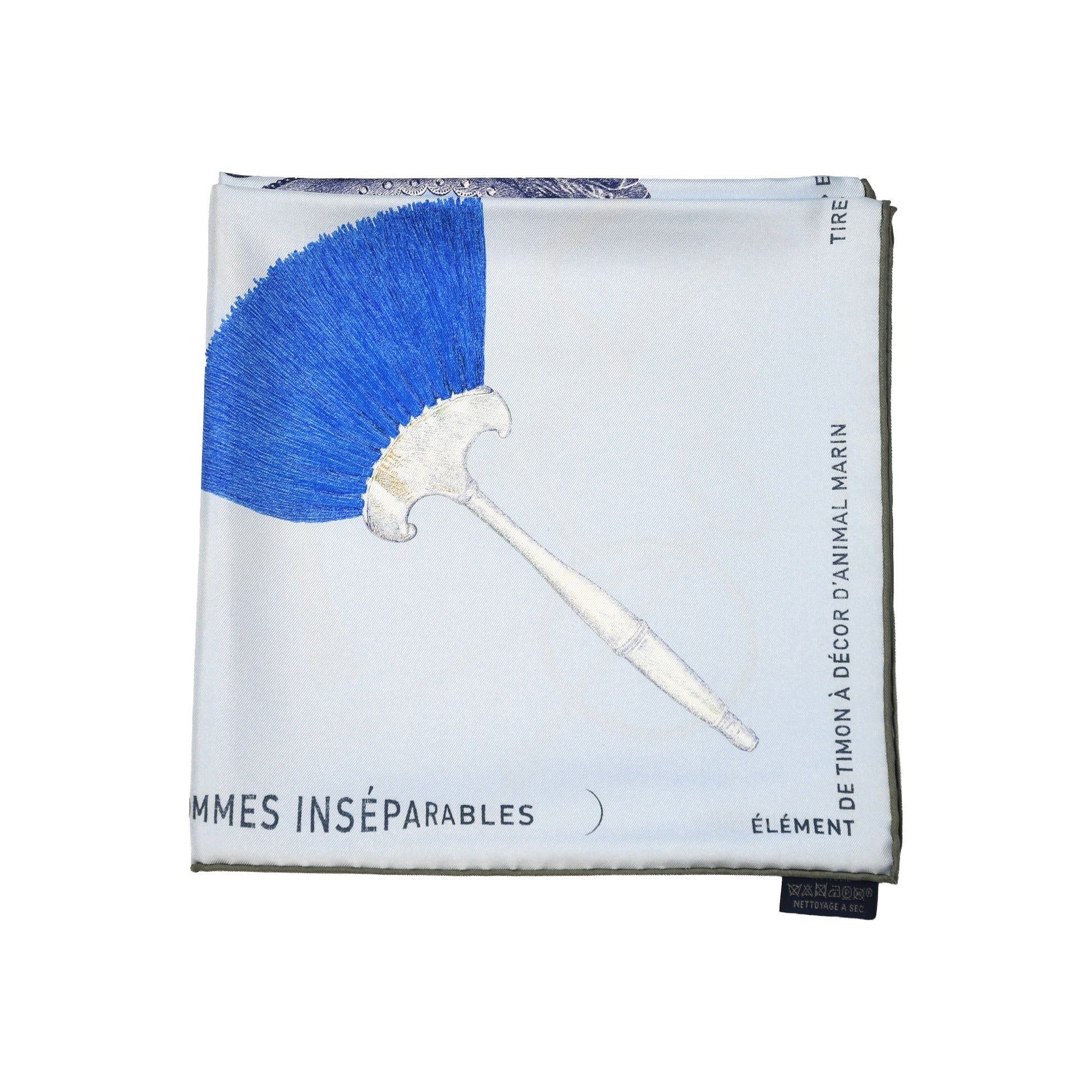 Hermes Nous Sommes Inseparables Silk Square Scarf 90 Light Blue-NOBLEMARS