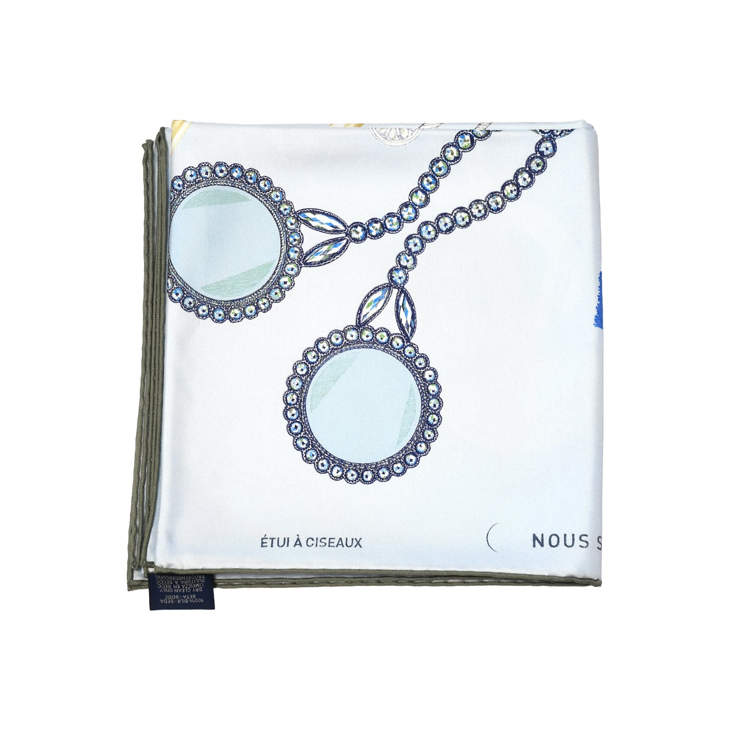 Hermes Nous Sommes Inseparables Silk Square Scarf 90 Light Blue-NOBLEMARS
