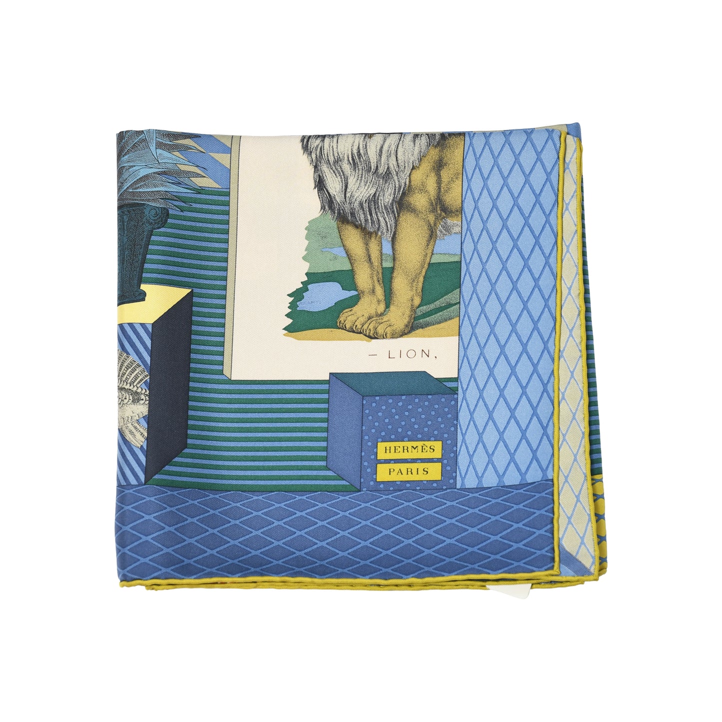 Hermes Grand Theatre Nouveau Silk Square Scarf Blue-NOBLEMARS
