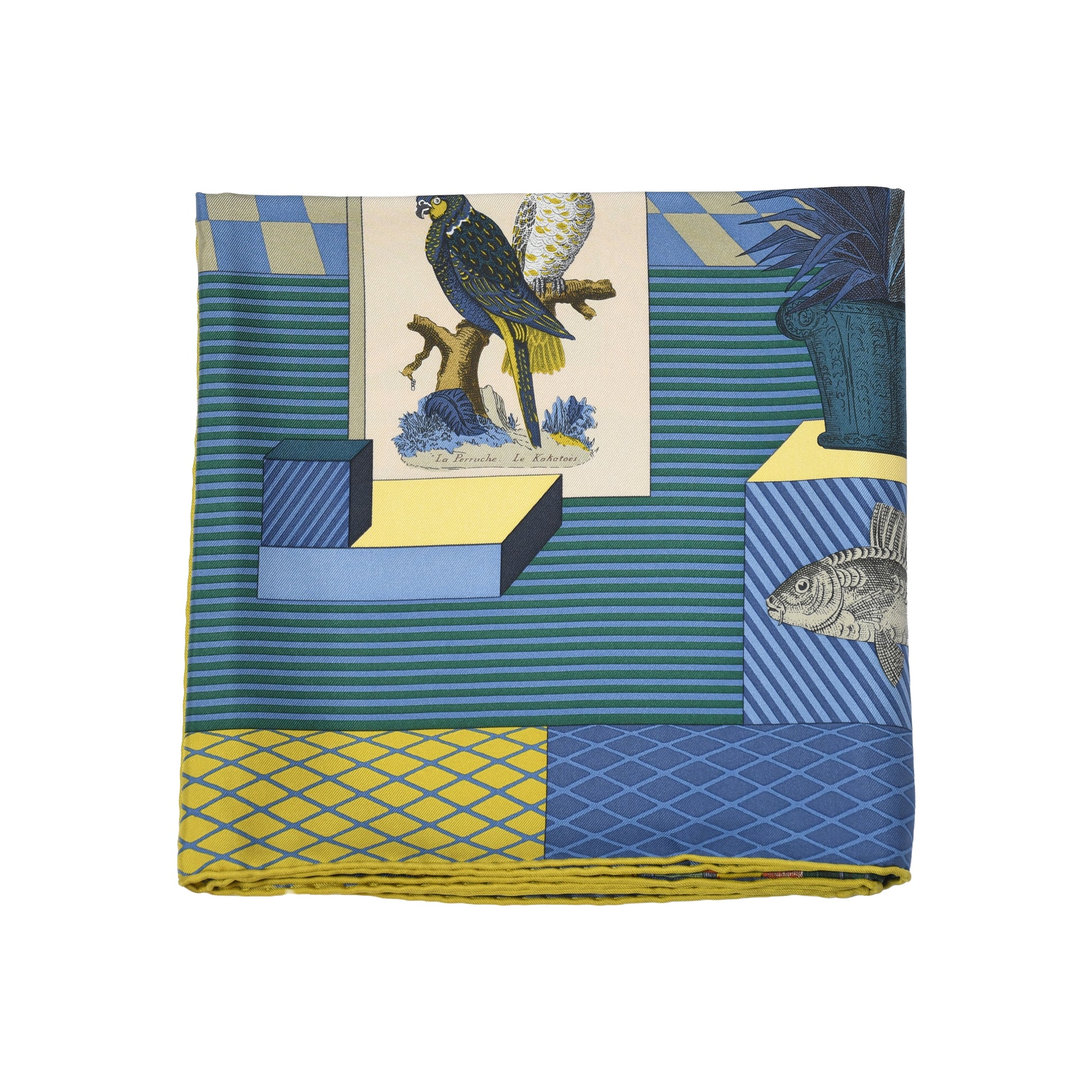 Hermes Grand Theatre Nouveau Silk Square Scarf Blue-NOBLEMARS
