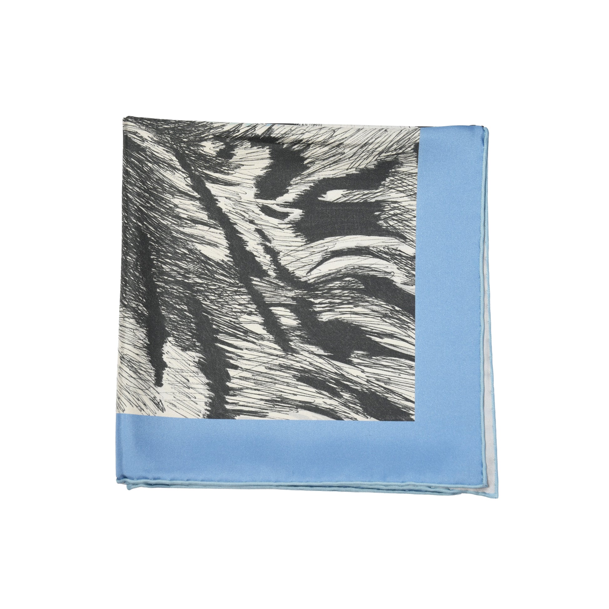 Hermes Tigre Royal Double Face 90 Silk Square Scarf Ciel Multicolor-NOBLEMARS