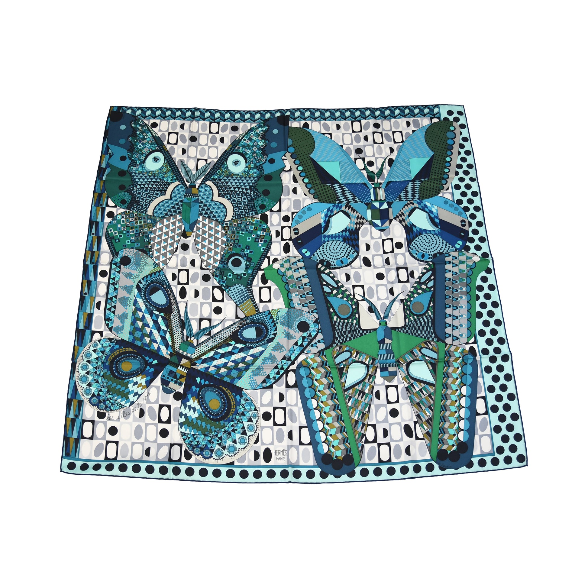 Hermes Les Ailes de la Soie 90 Silk Square Scarf Multicolor-NOBLEMARS