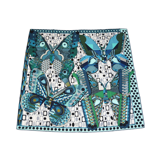 Hermes Les Ailes de la Soie 90 Silk Square Scarf Multicolor-NOBLEMARS