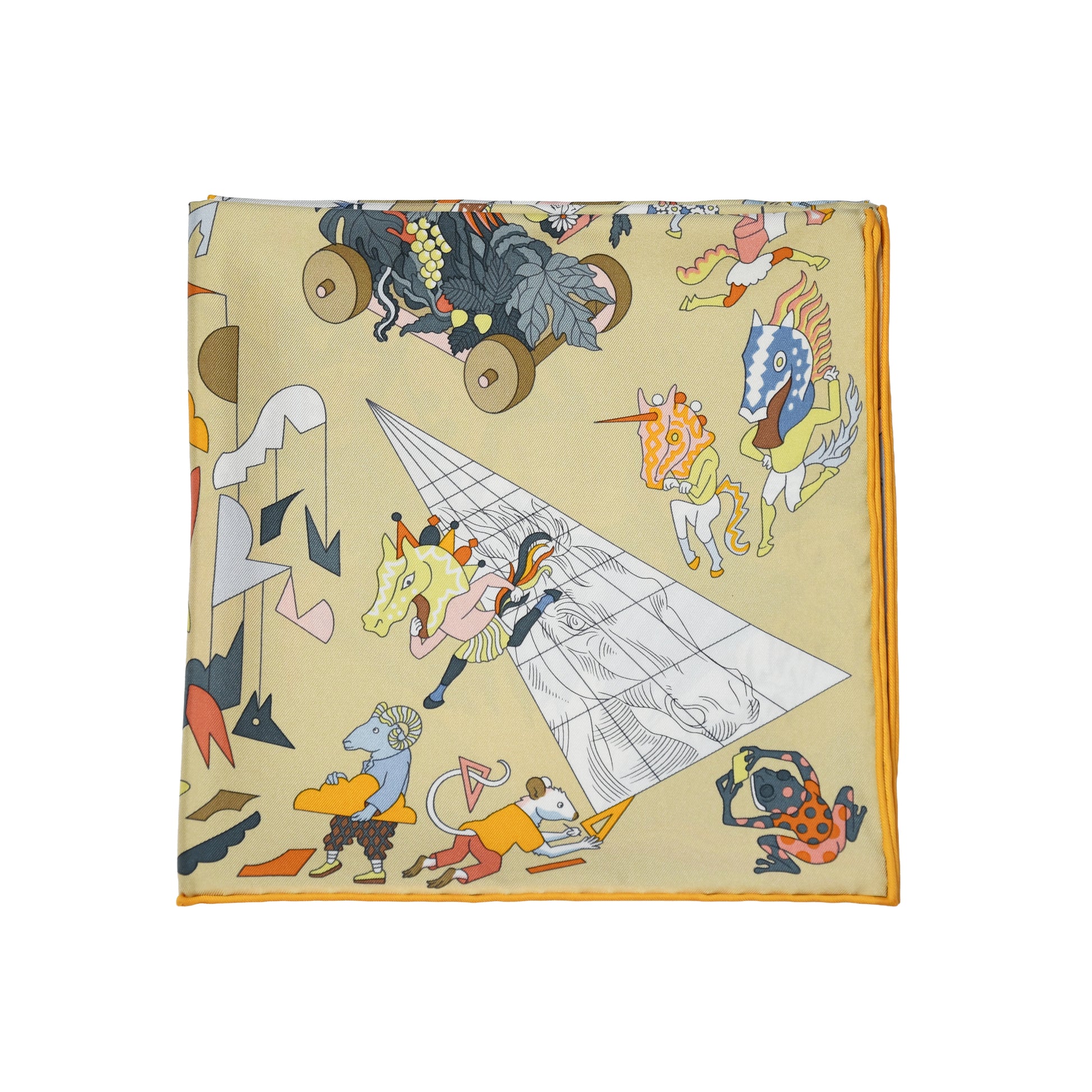 Hermes Academia Hippica 90 Silk Square Scarf Multicolor-NOBLEMARS