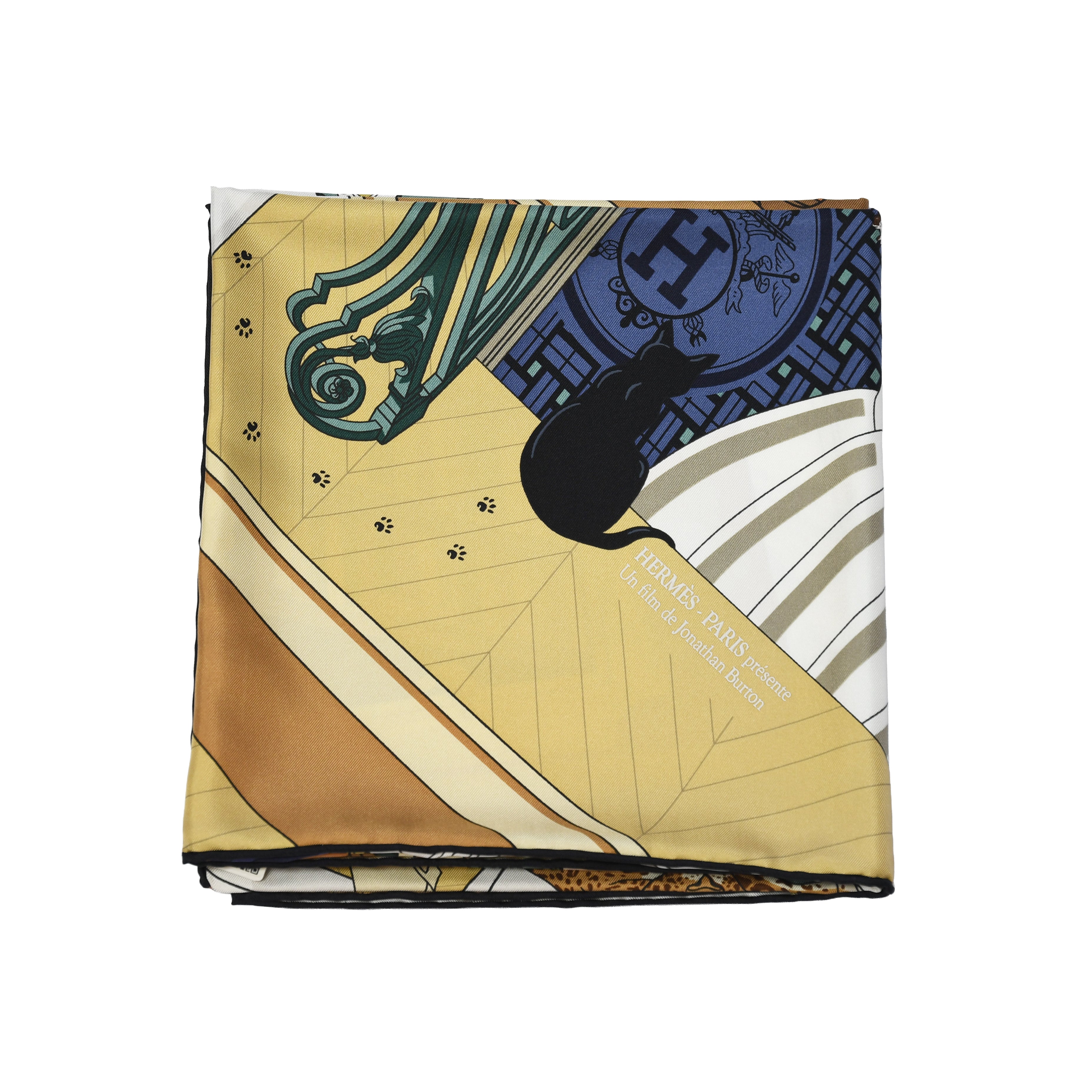 Hermes Mystere Au 24 Faubourg 90 Silk Square Scarf Multicolor
