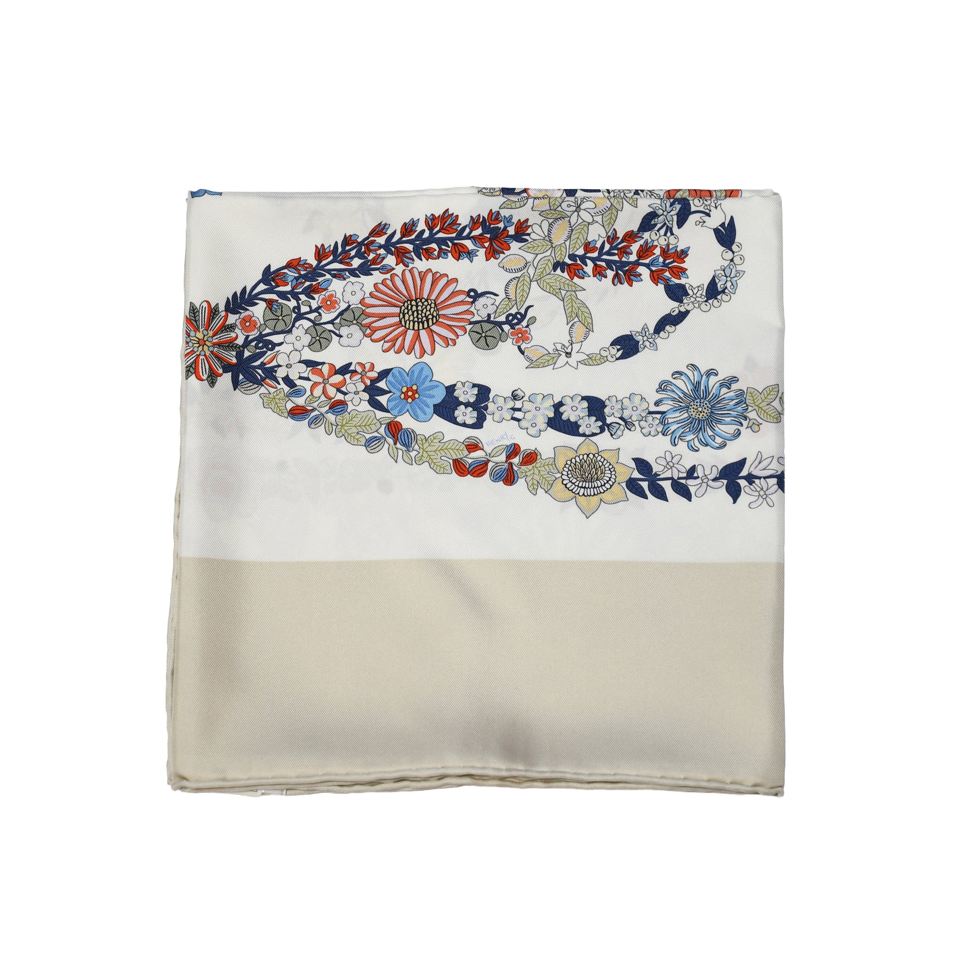 Hermes Brides de Gala en Fleurs 90 Silk Square Scarf Multicolor-NOBLEMARS
