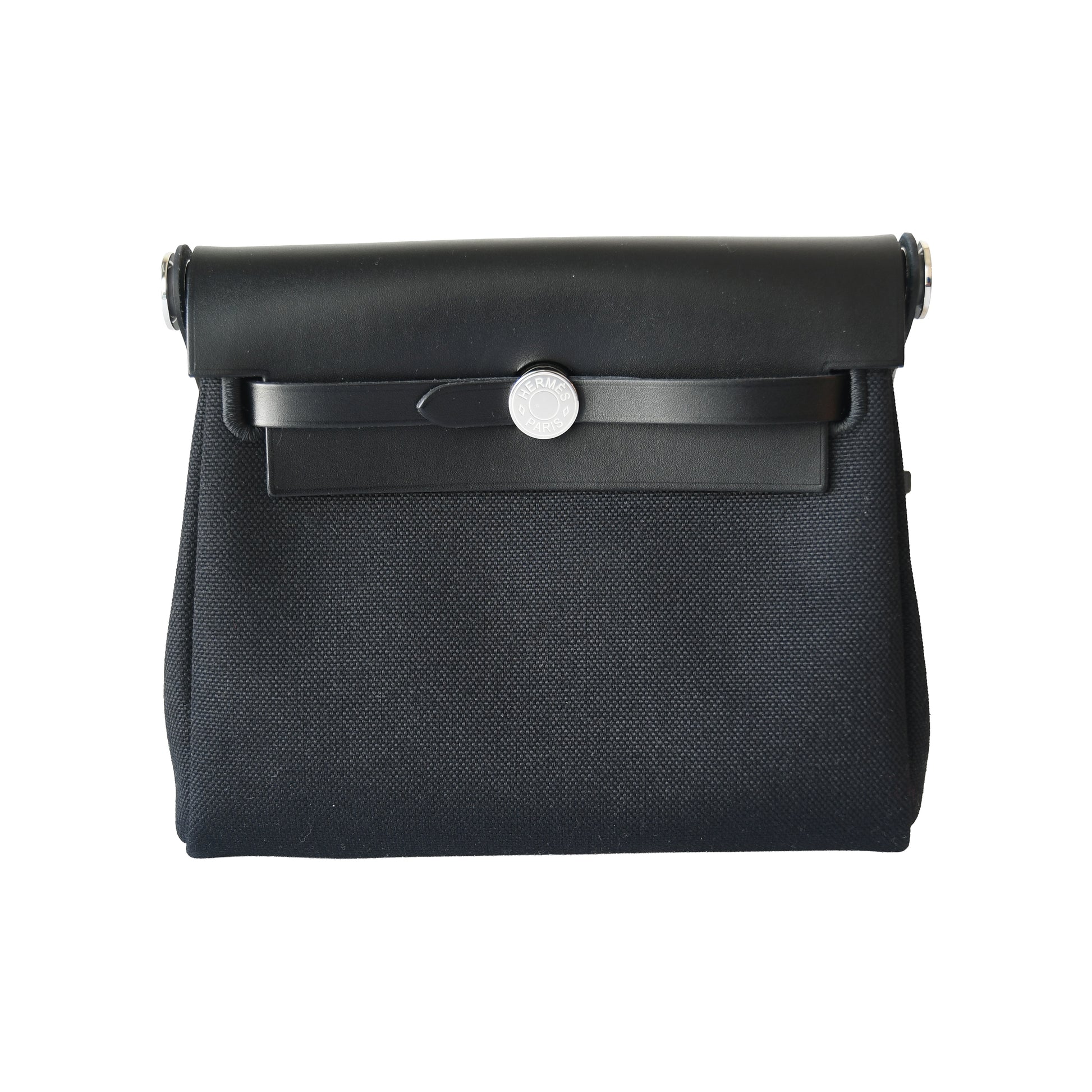 Hermes Mini Herbag Palladium Hardware Black- NOBLEMARS