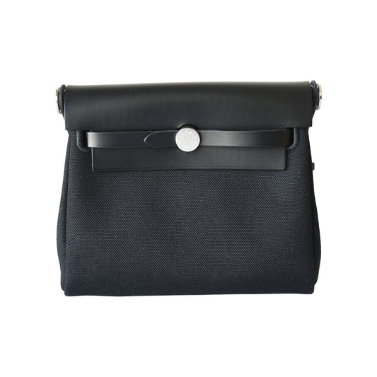 Hermes Mini Herbag Palladium Hardware Black