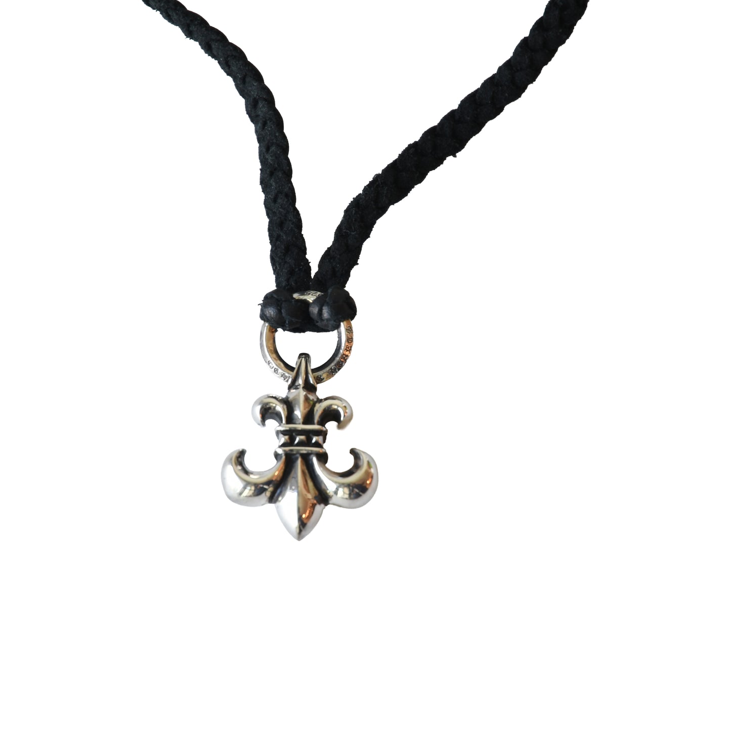 Chrome Hearts BS Fleur Black Cord Necklace Silver- NOBLEMARS