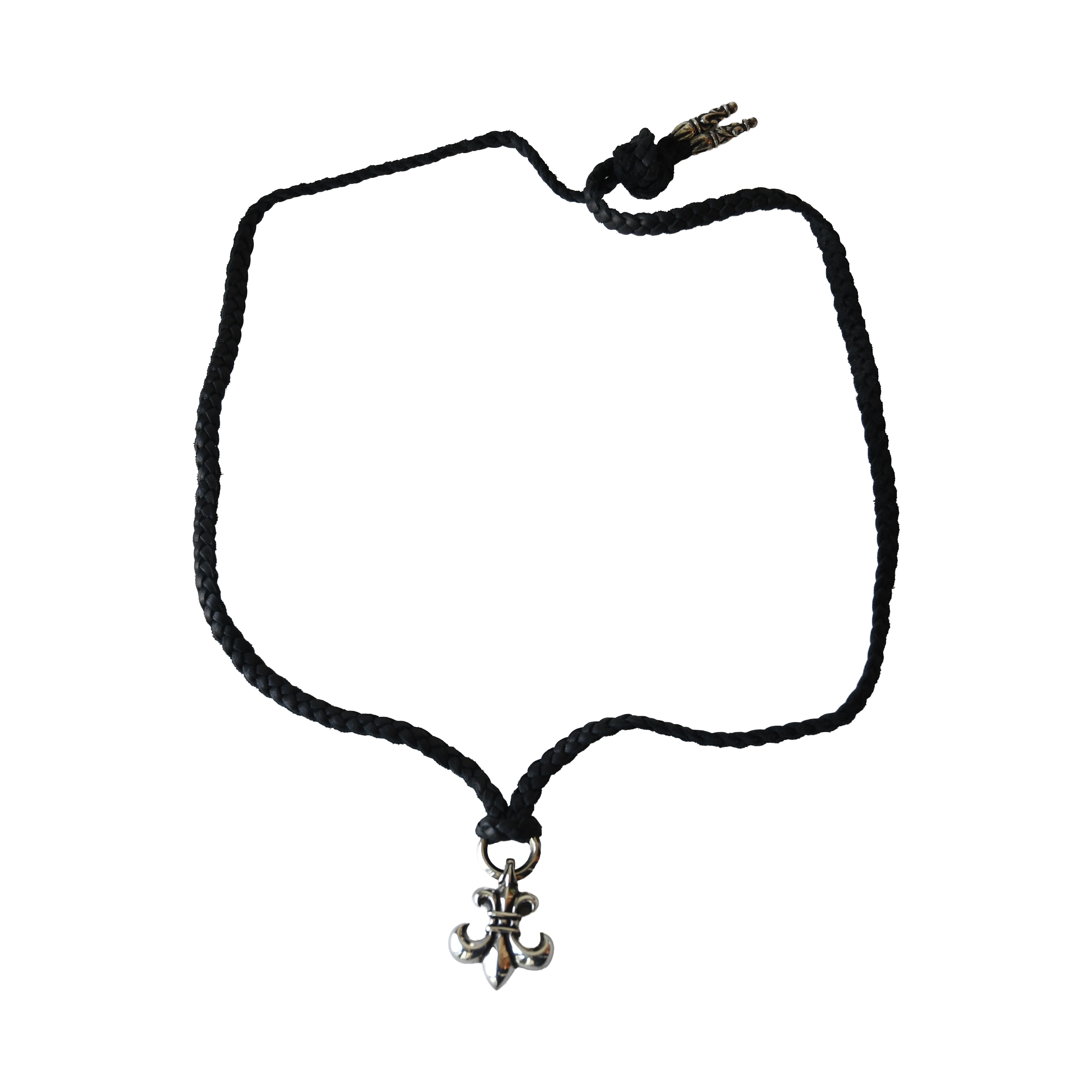 Chrome Hearts BS Fleur Black Cord Necklace Silver – NOBLEMARS