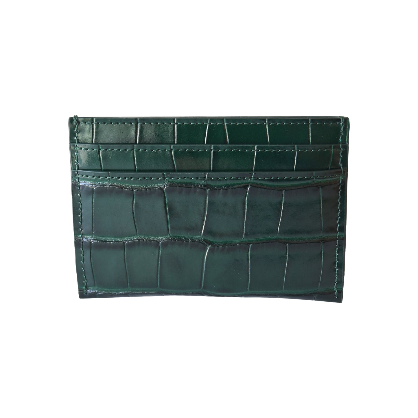 Chanel Crocodile Embossed Classic Card Holder Emerald Green- NOBLEMARS